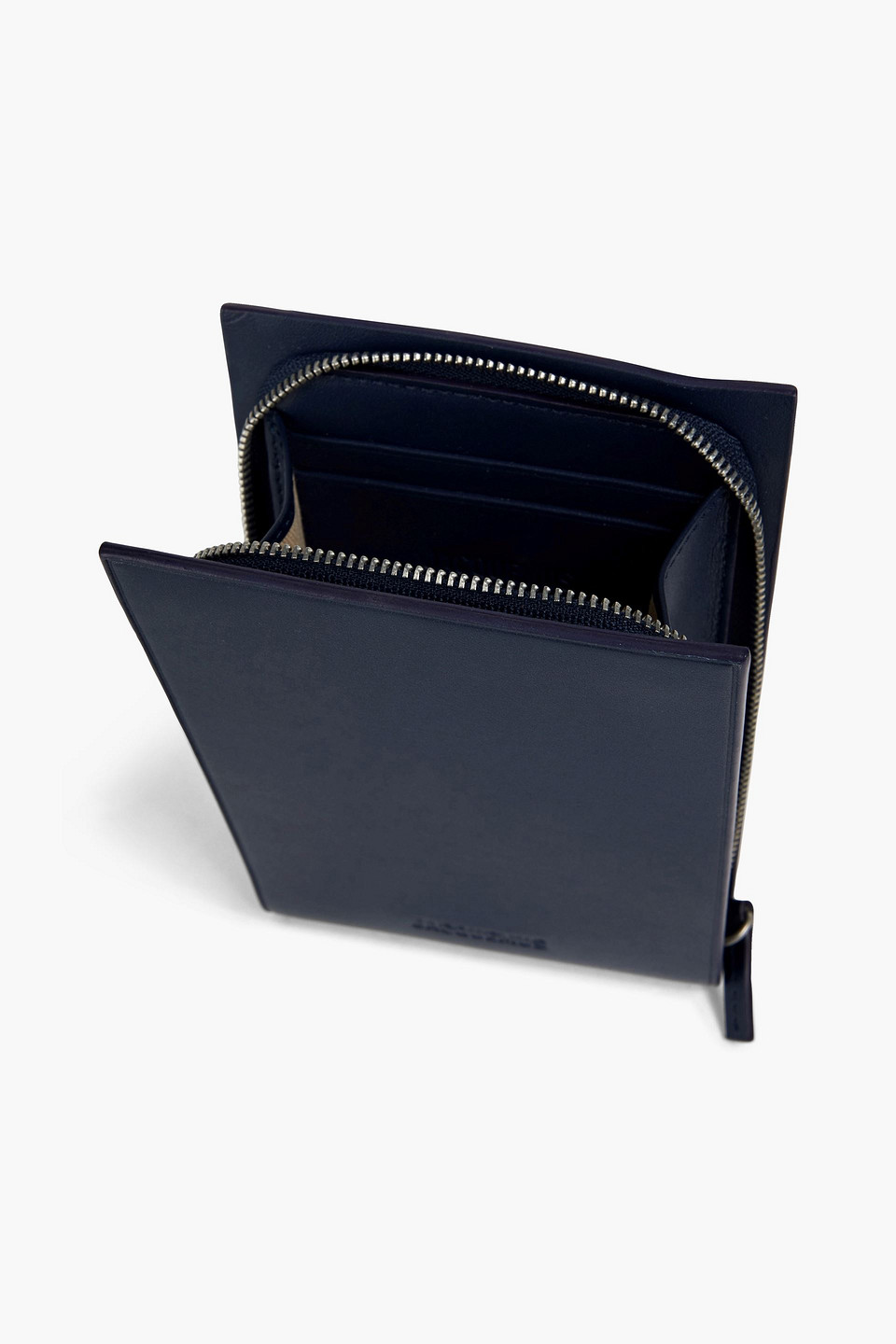 Shop Jacquemus Leather Wallet In Navy