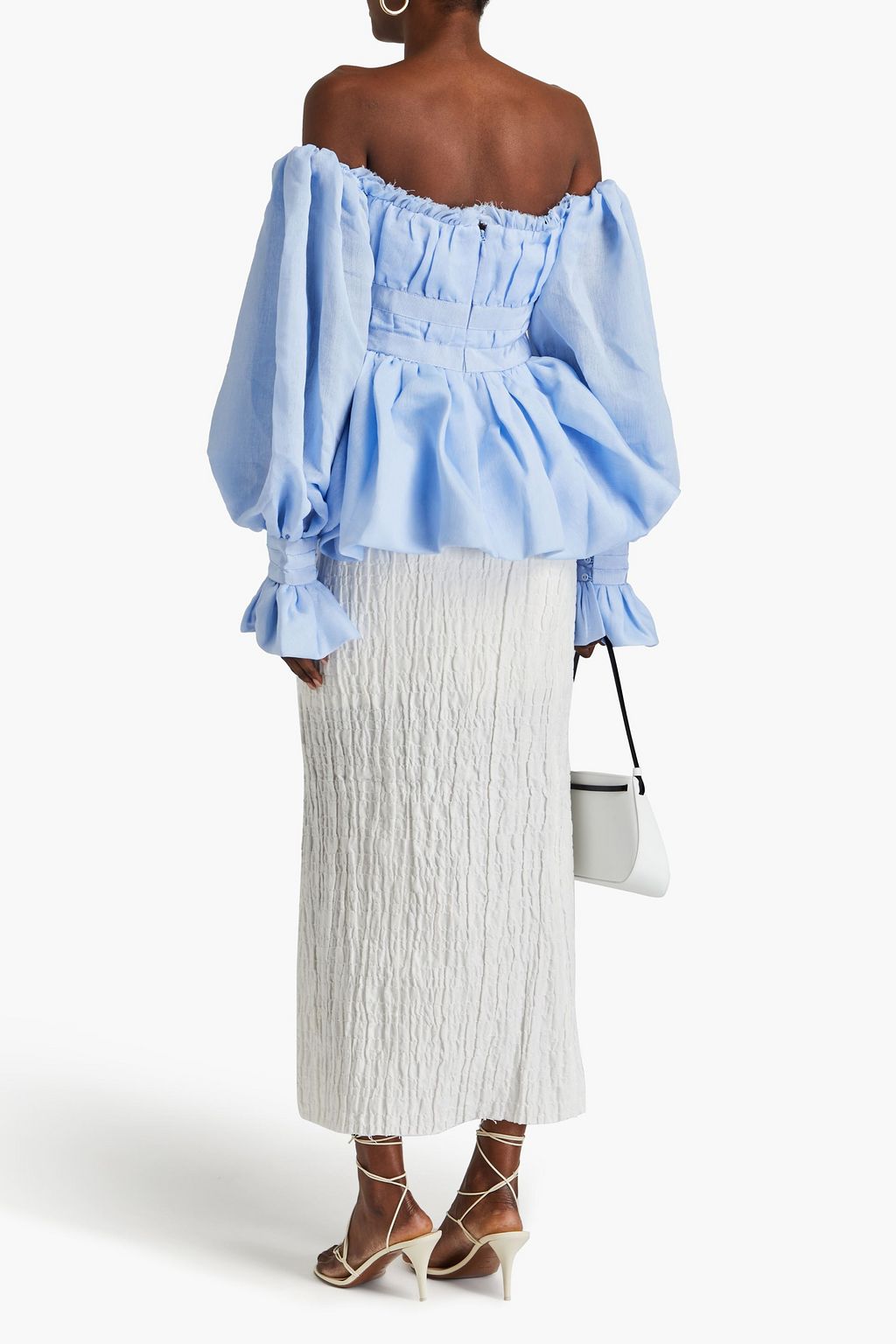 AJE. Divine off-the-shoulder organza top