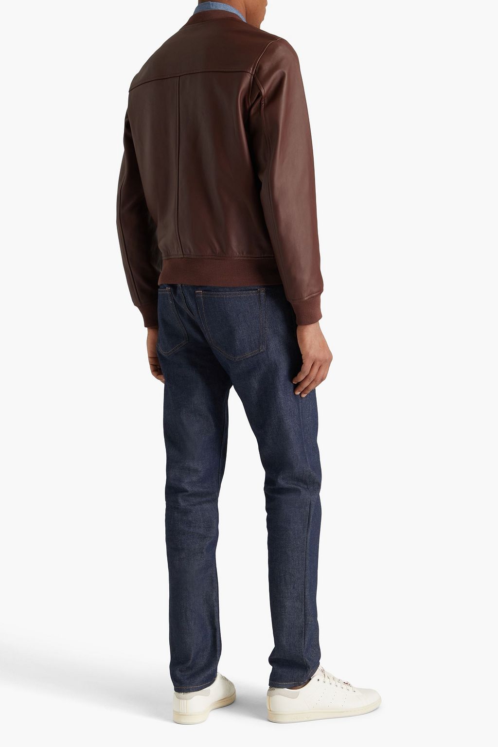 SANDRO Leather bomber jacket