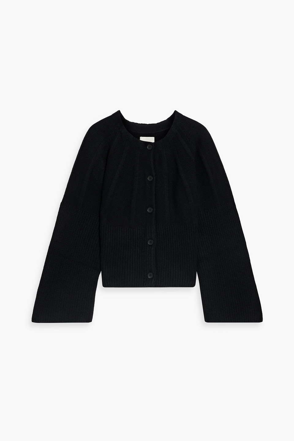 Loulou Studio Lanta Ribbed Cashmere Cardigan In Black