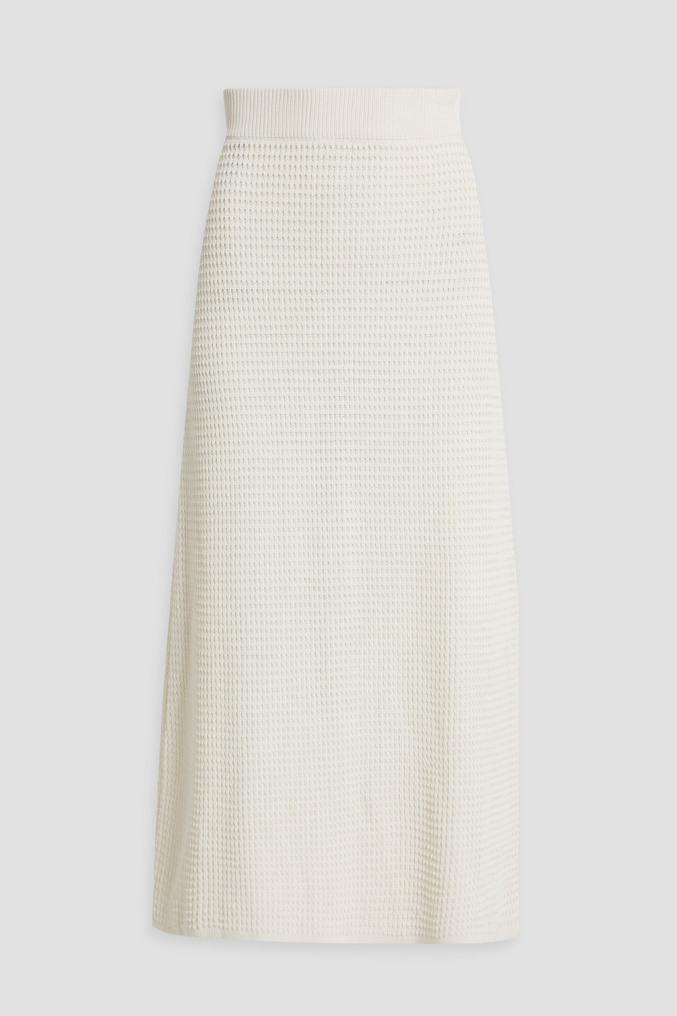 Shop Loulou Studio Manta Crochet-knit Cotton Midi Skirt In Ivory