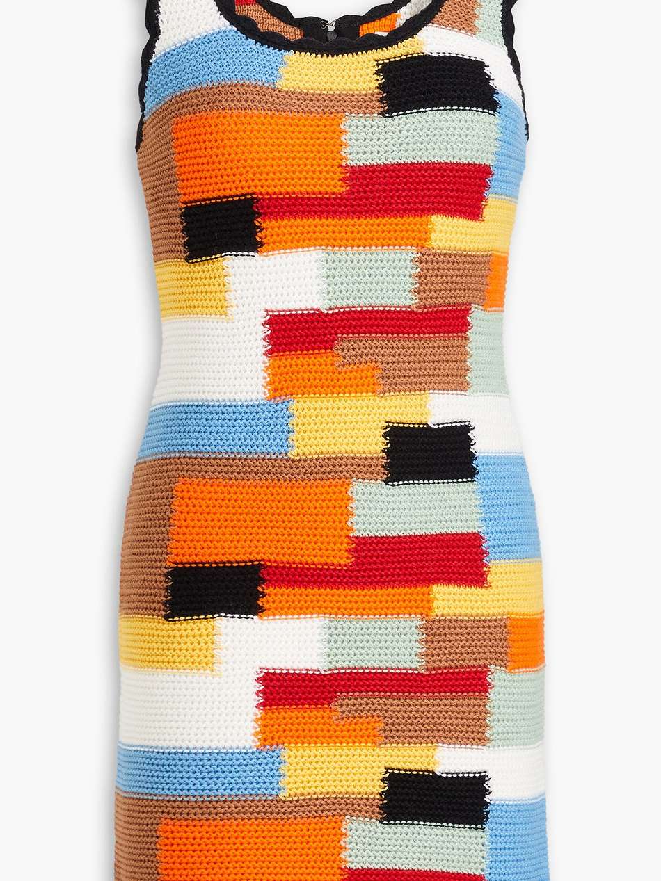 veronique crocheted cotton and wool-blend mini dress