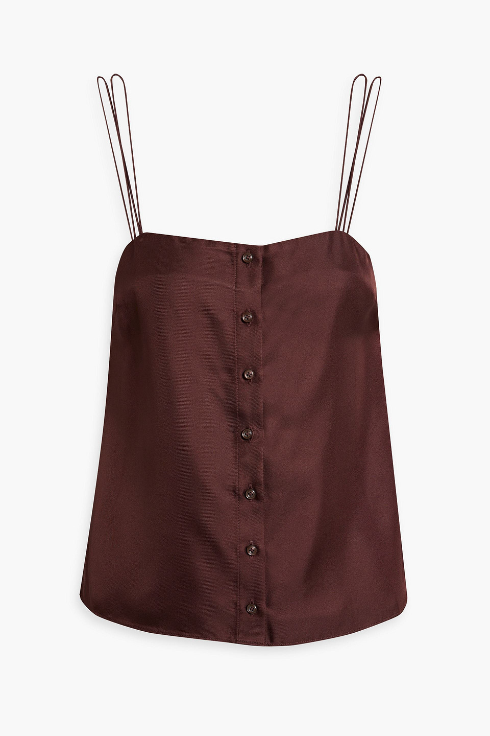 Loulou Studio Galoa Silk-twill Top In Merlot