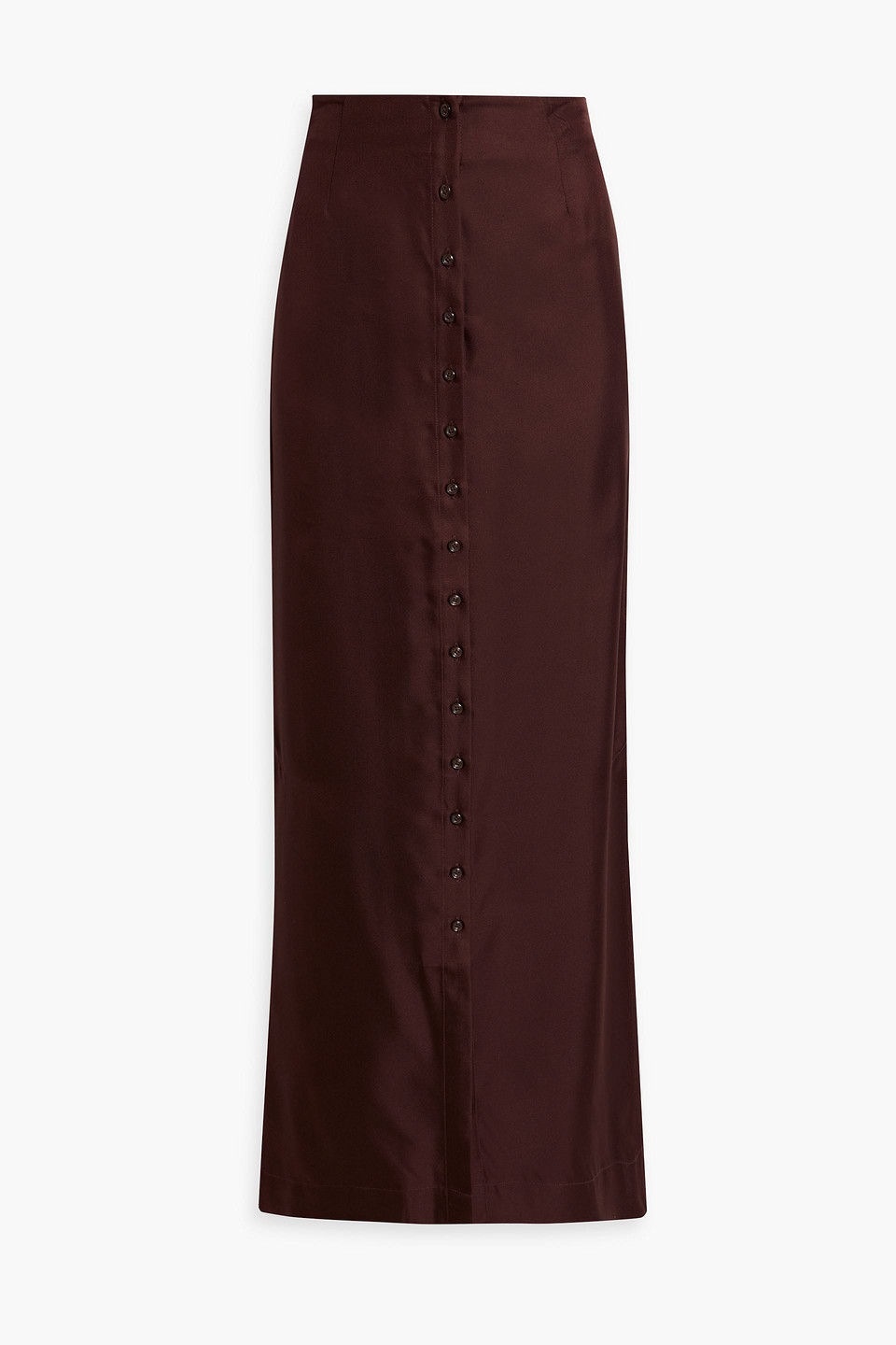 Loulou Studio Naroi Silk-twill Maxi Skirt In Merlot