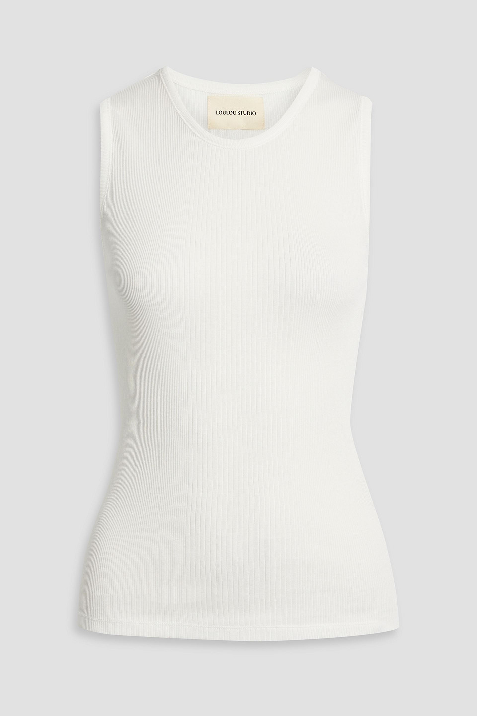 Loulou Studio Fatu Ribbed Cotton-jersey Tank In Ivory