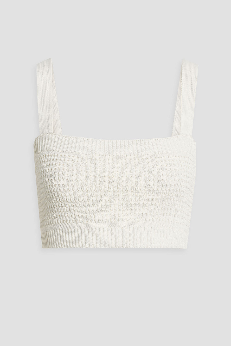 LOULOU STUDIO SENNA CROPPED CROCHET-KNIT COTTON BRA TOP