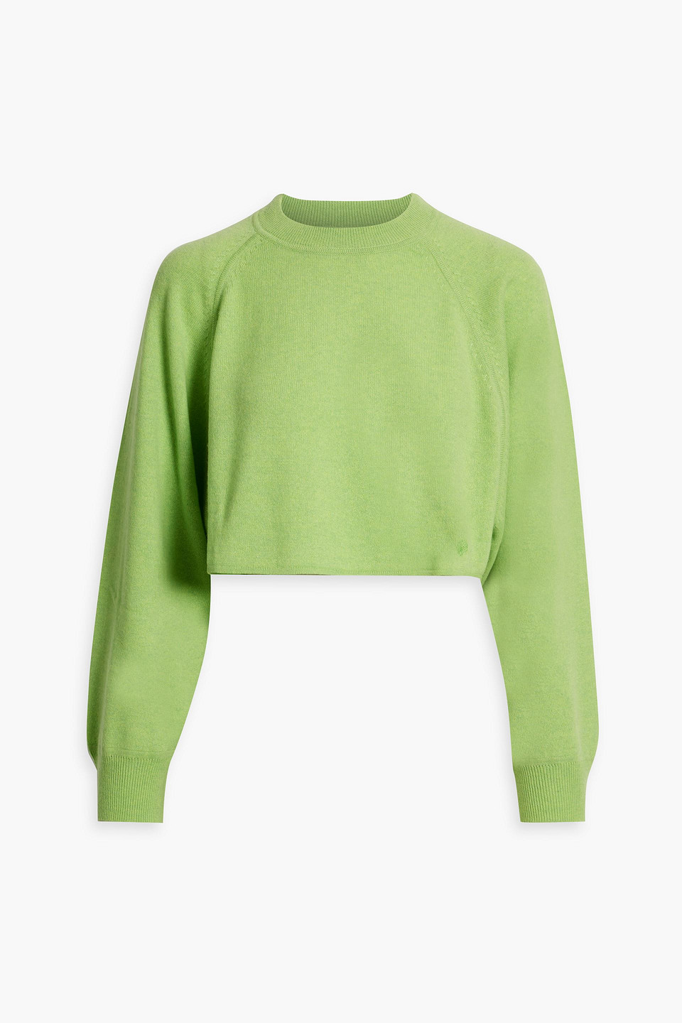 Shop Loulou Studio Bocas Cropped Cashmere Sweater In Light Green