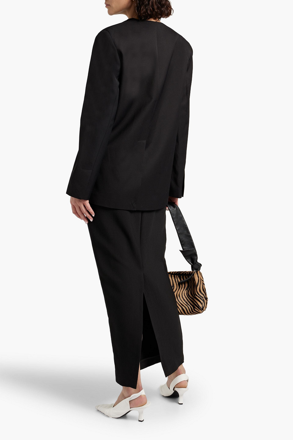 Loulou Studio Jalca Double-breasted Twill Blazer In Black