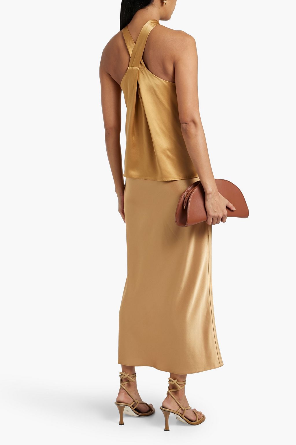 LOULOU STUDIO Estor twisted silk-satin halterneck tank