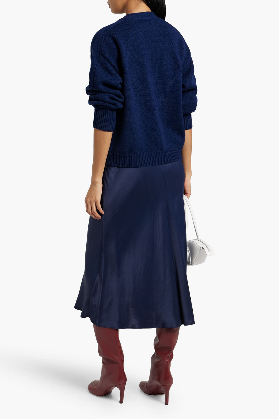 Shop Loulou Studio Zanzibar Wool And Cashmere-blend Cardigan In Navy