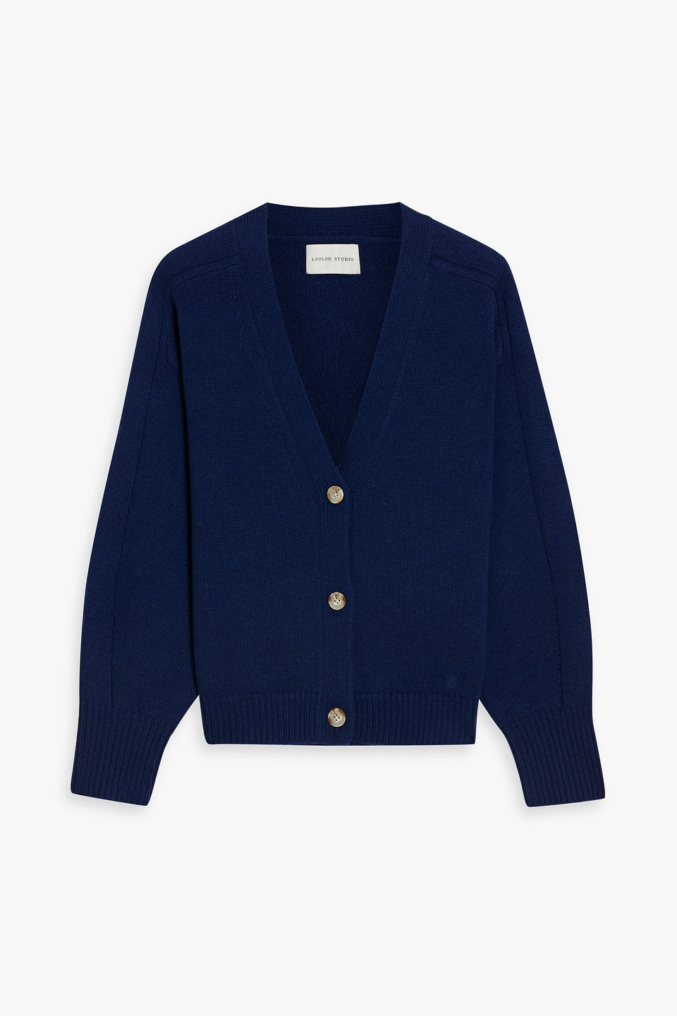 Loulou Studio Zanzibar Wool And Cashmere-blend Cardigan In Navy