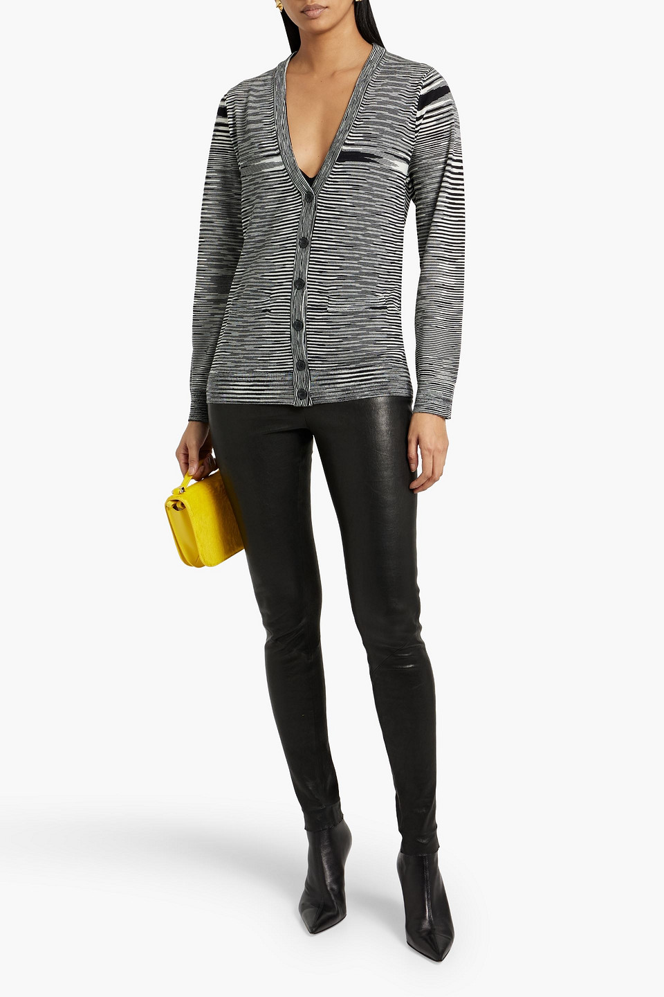 Shop Missoni Space-dyed Wool Cardigan In Black