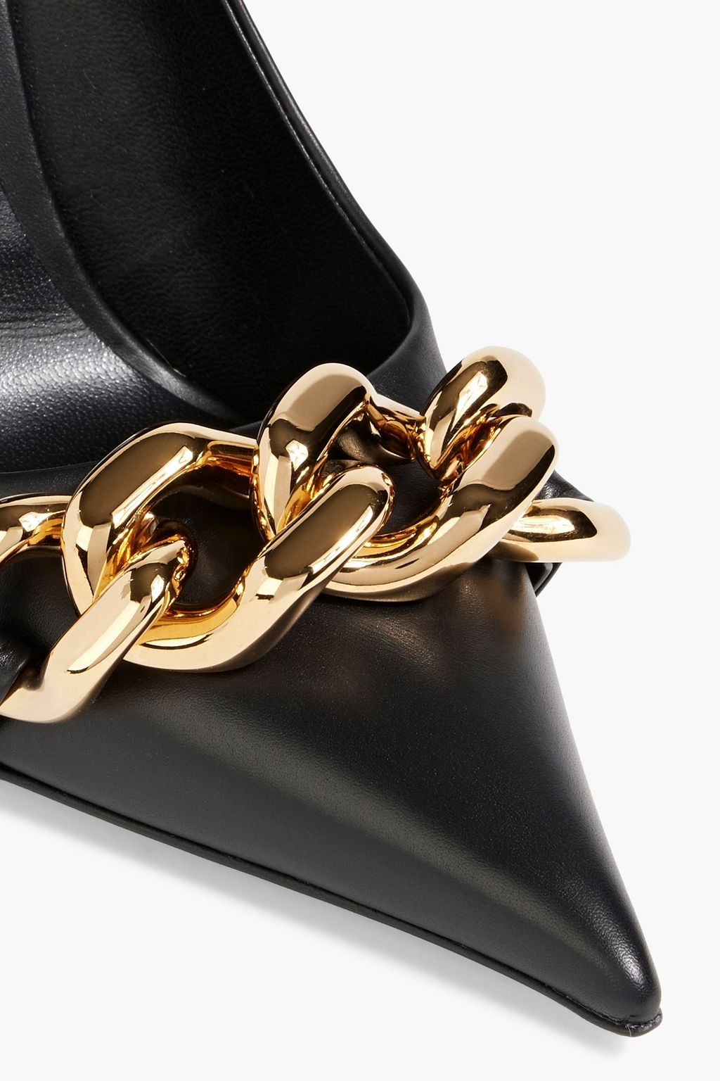 VERSACE Chain-embellished leather pumps