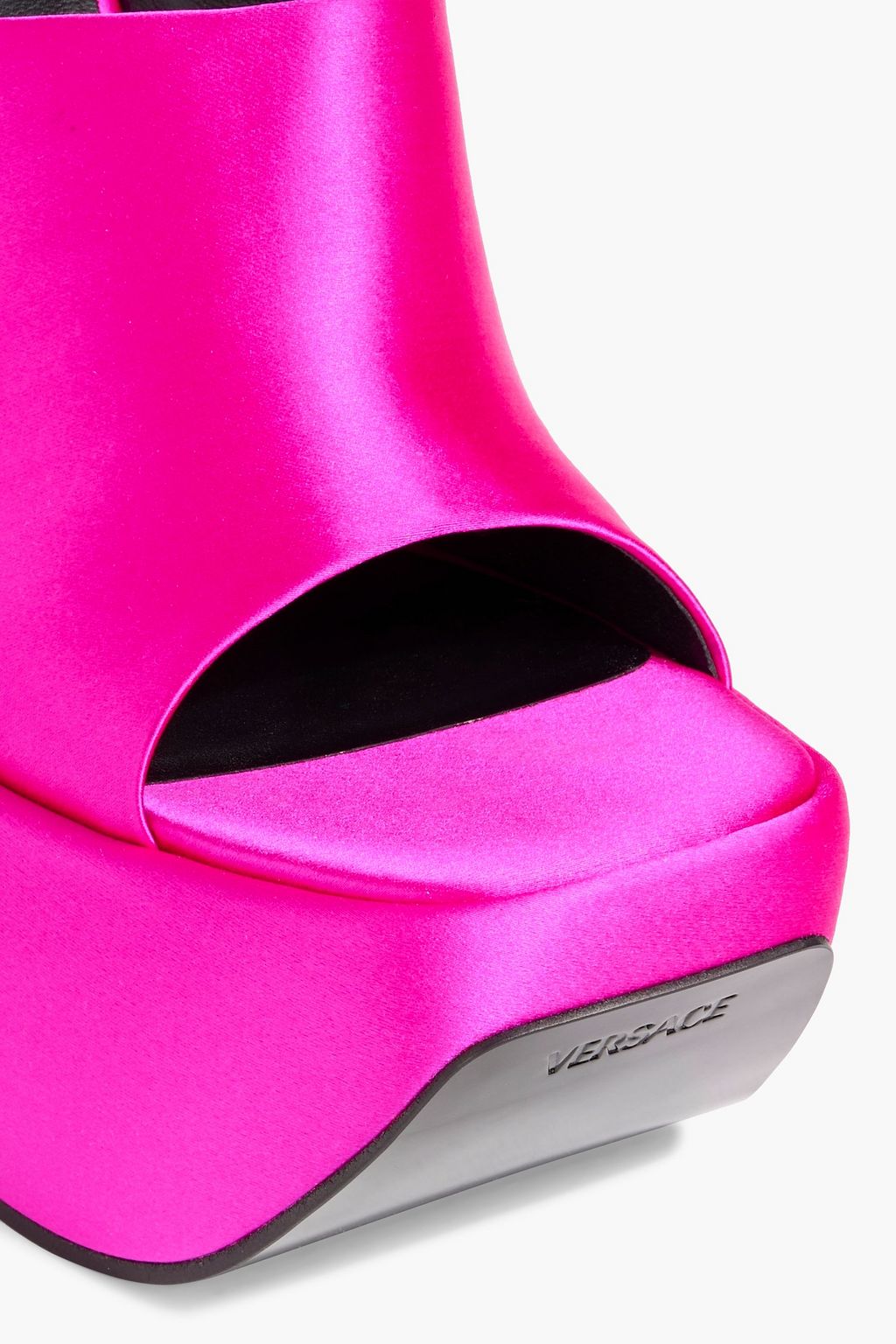 VERSACE Satin wedge platform  mules