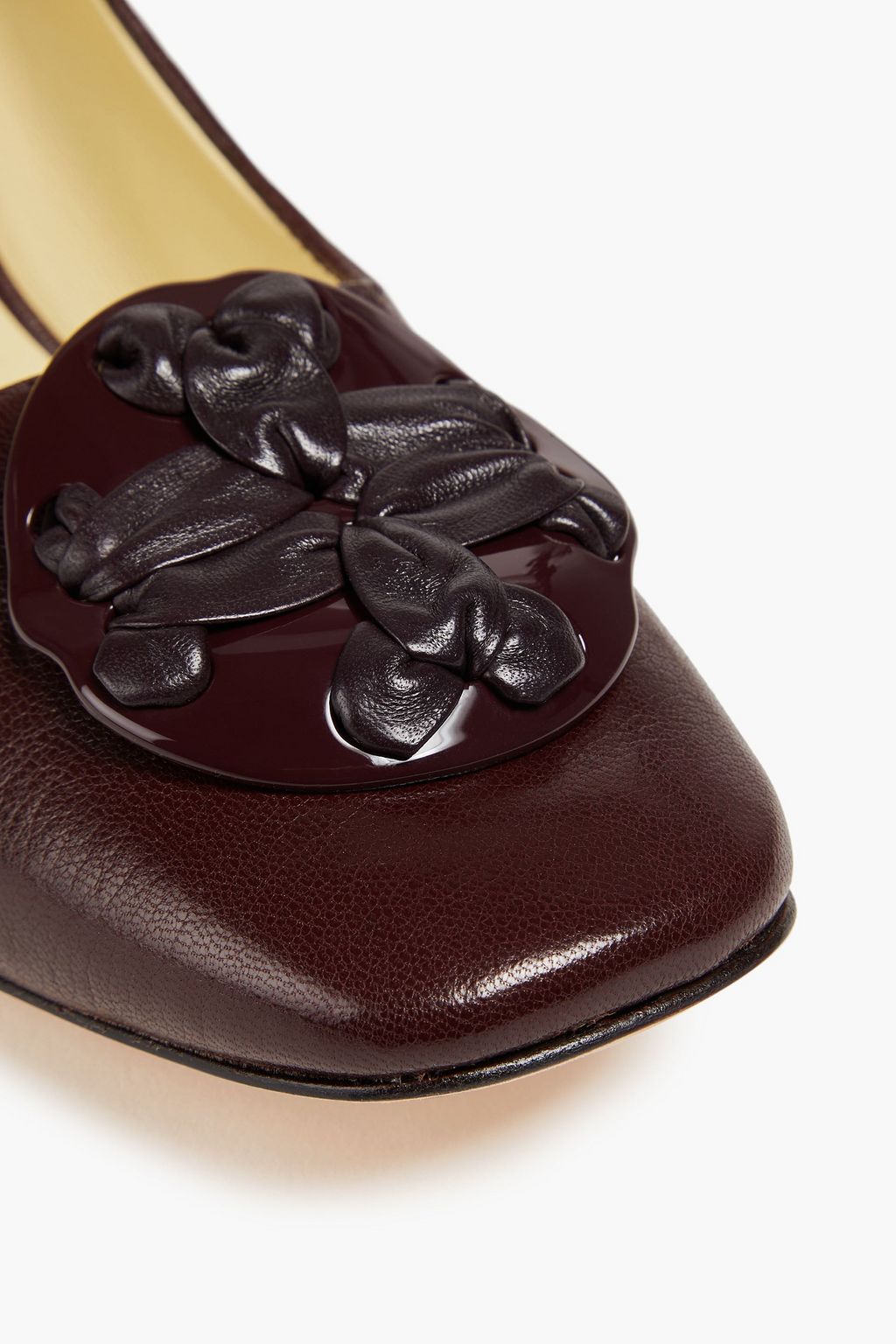 TORY BURCH Embellished textured-leather pumps