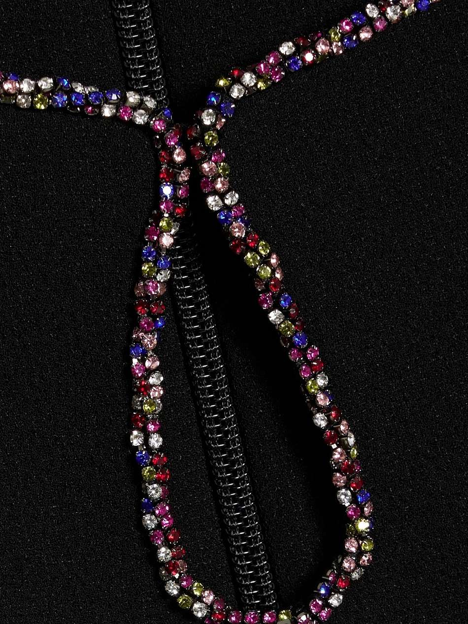 victoria crystal-embellished crepe midi dress