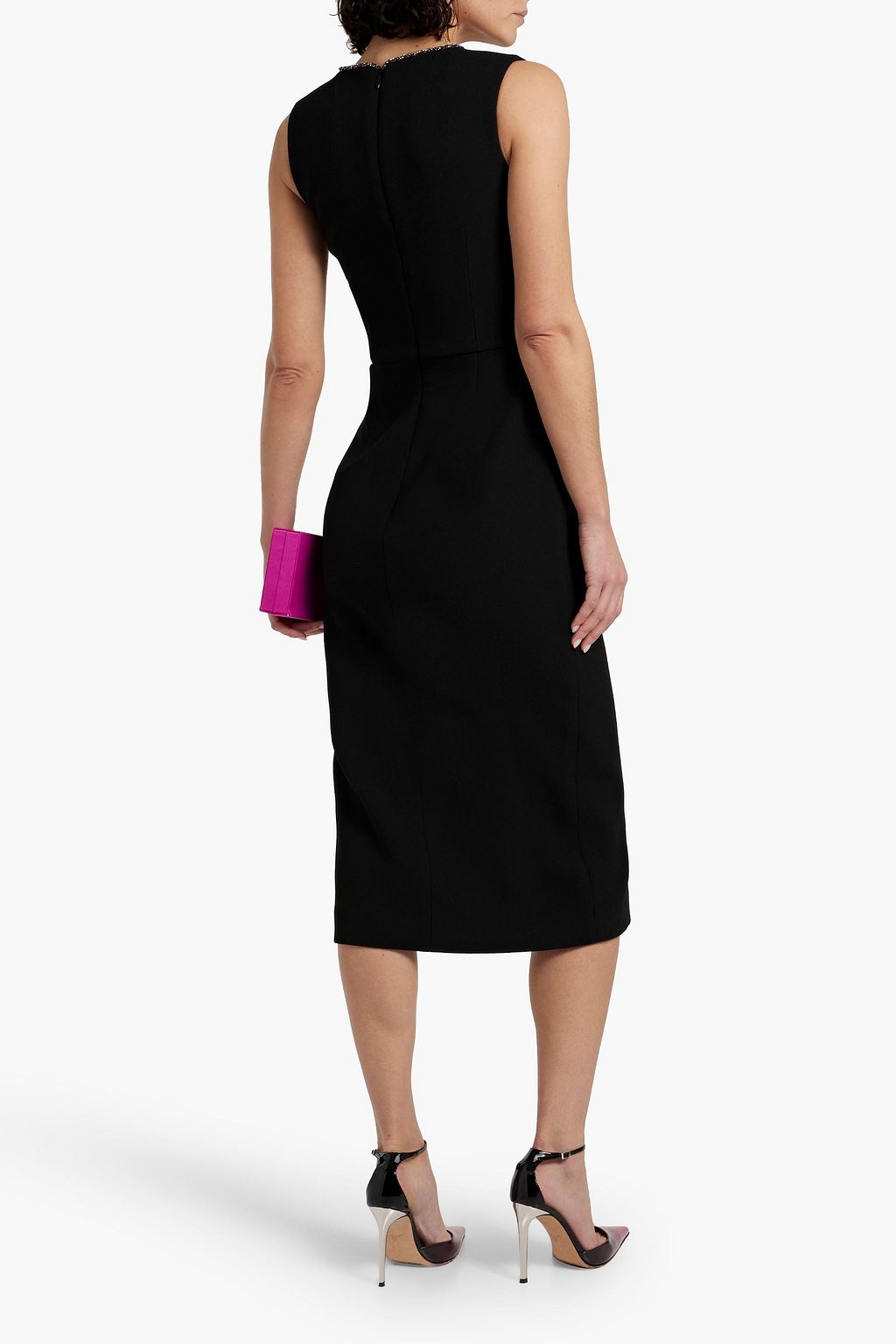 REBECCA VALLANCE Victoria crystal-embellished crepe midi dress