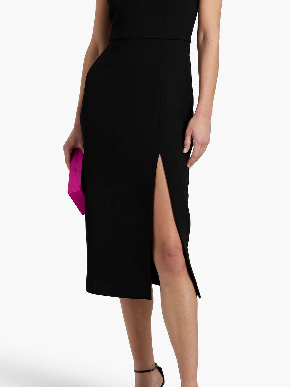 victoria crystal-embellished crepe midi dress