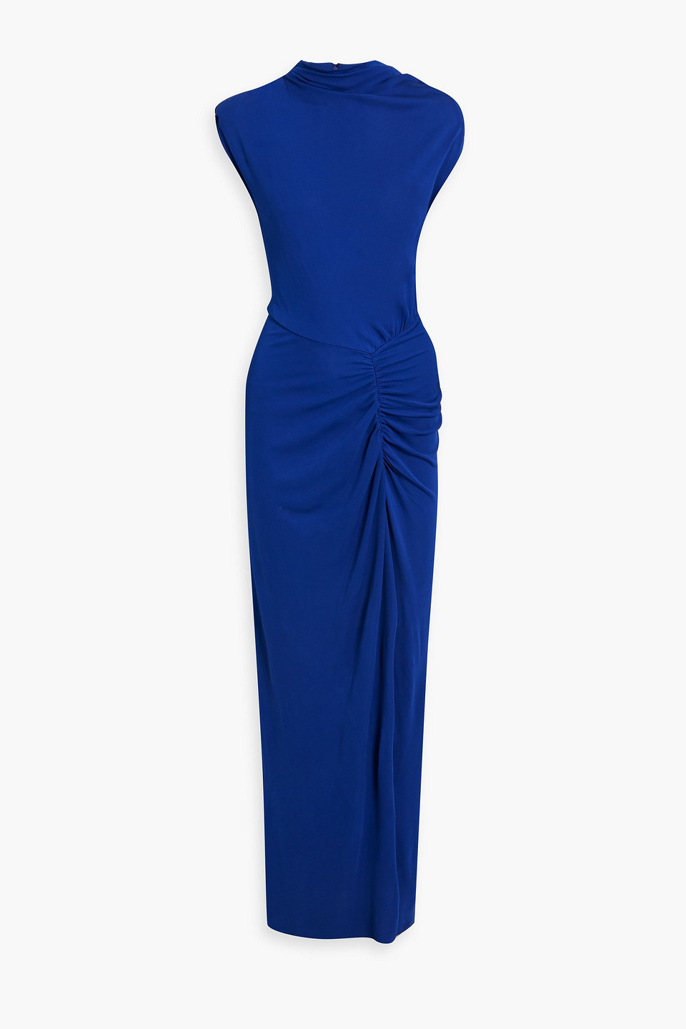 Diane Von Furstenberg Apollo Ruched Jersey Maxi Dress In Bright Blue