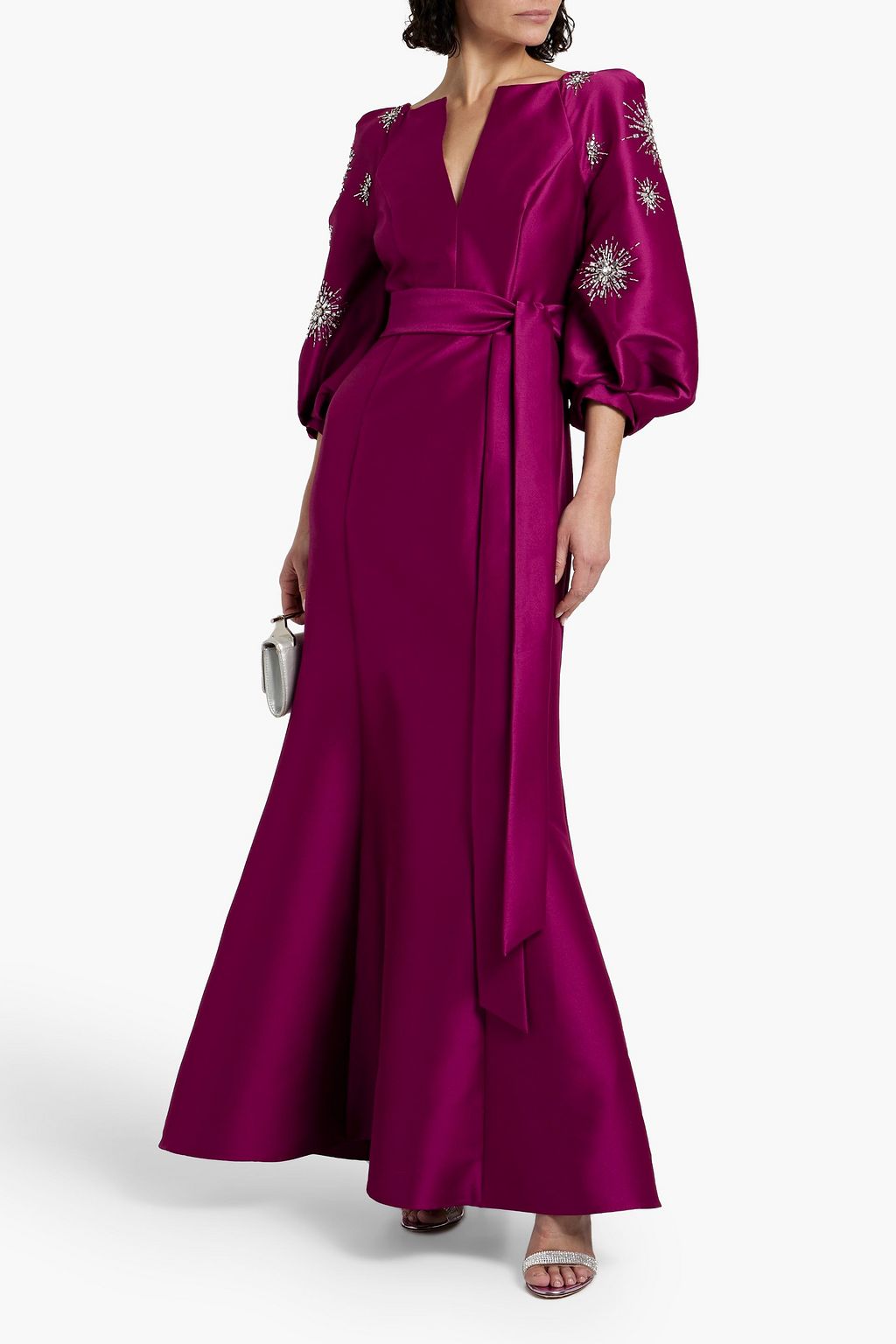 BADGLEY MISCHKA Embellished faille gown
