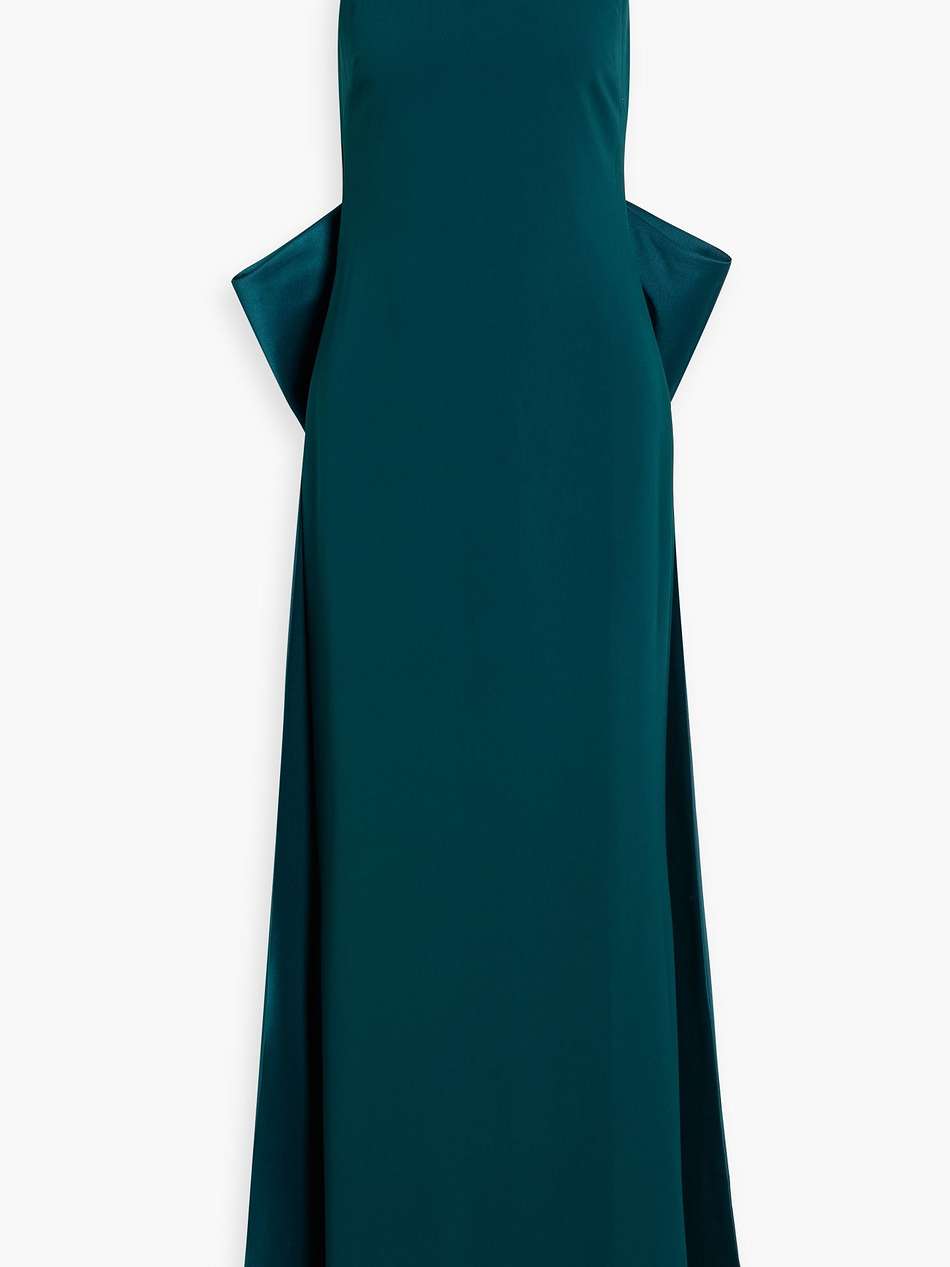 bow-detailed scuba halterneck gown
