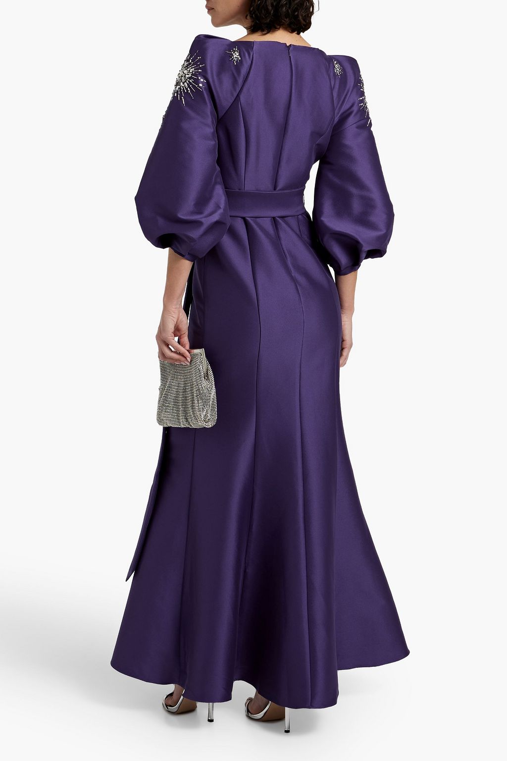 BADGLEY MISCHKA Embellished faille gown
