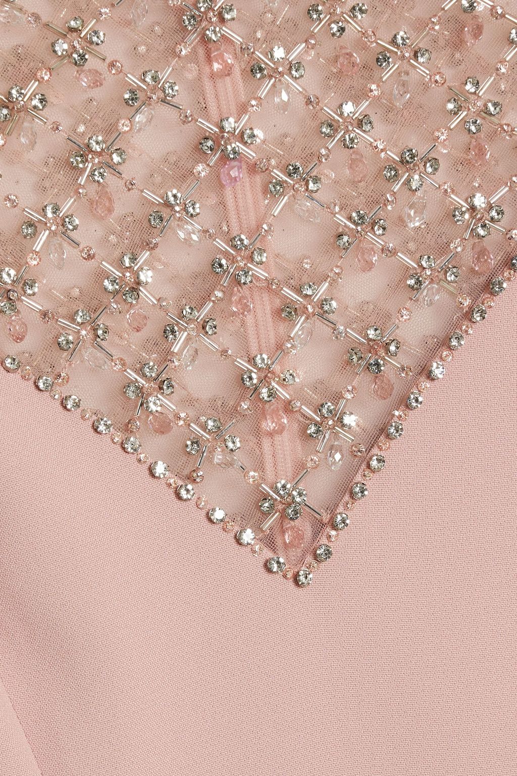 JENNY PACKHAM Embellished tulle-paneled crepe gown