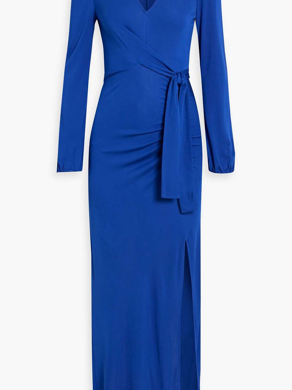 akil wrap-effect cady maxi dress