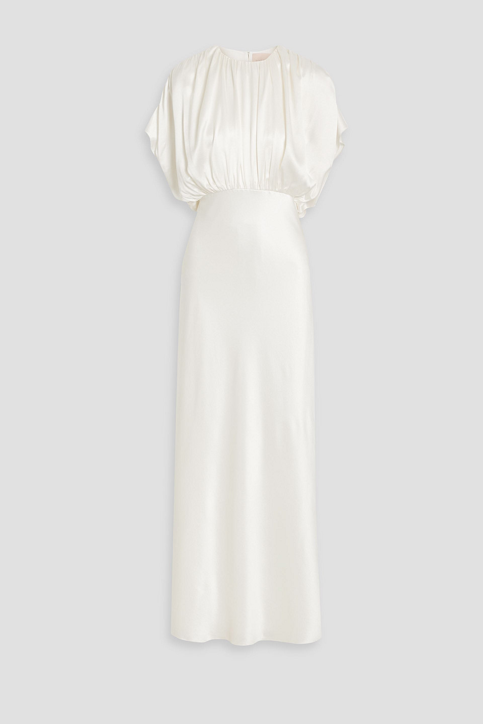 Fiona draped silk-satin bridal gown