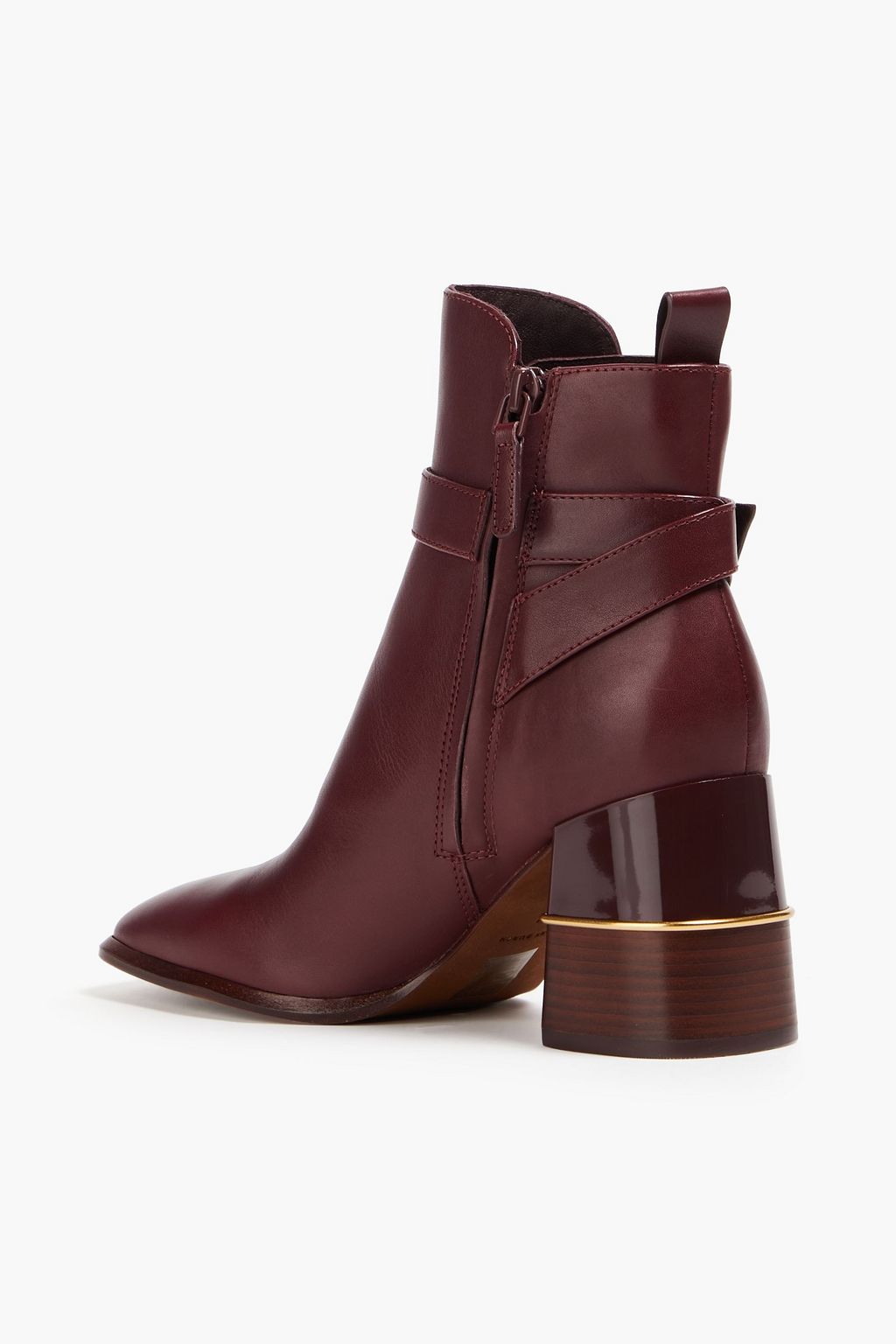 TORY BURCH 버클 디테일 가죽 앵클 부츠