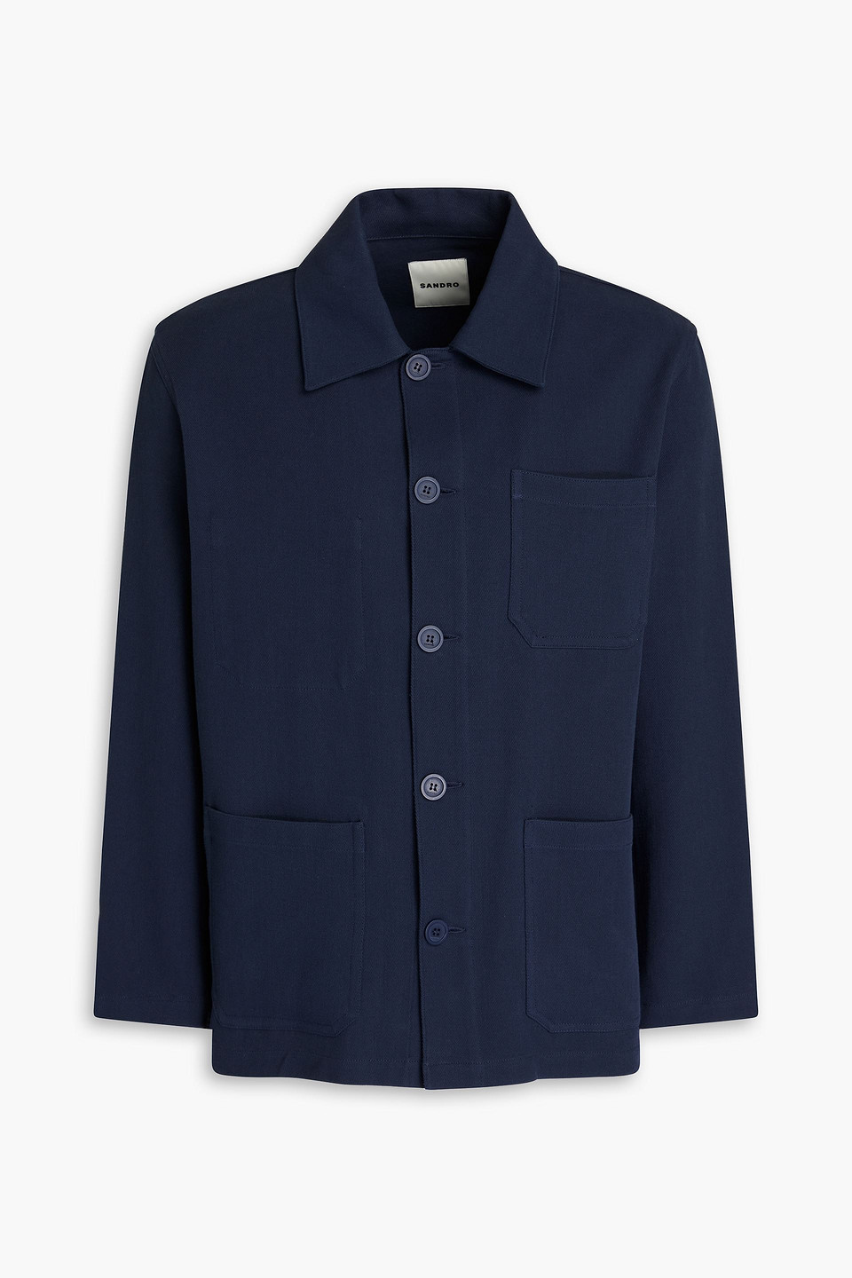 Sandro Cotton-twill Overshirt In Blue