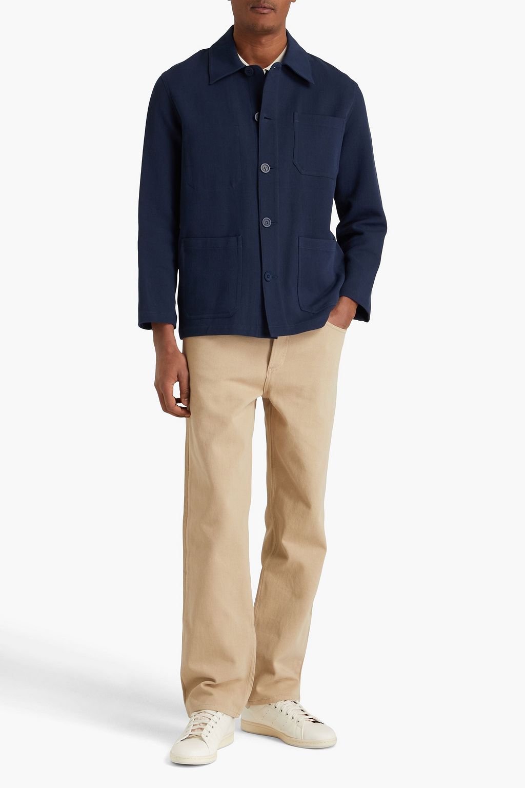 SANDRO Cotton-twill overshirt