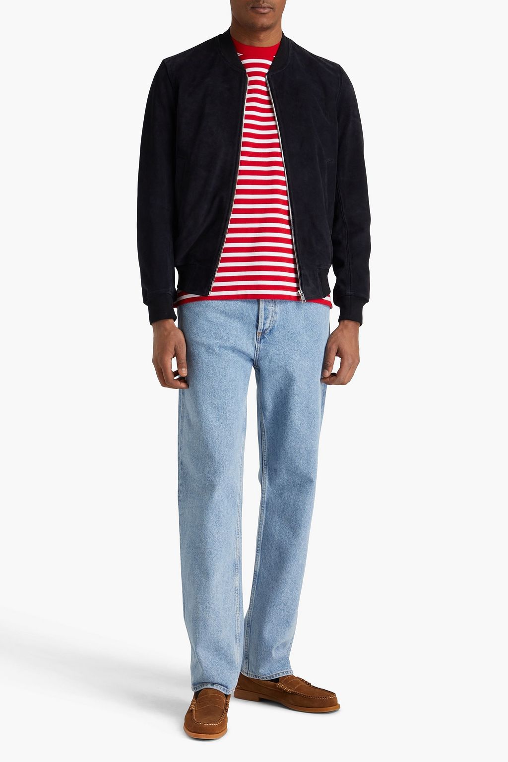 SANDRO Suede bomber jacket