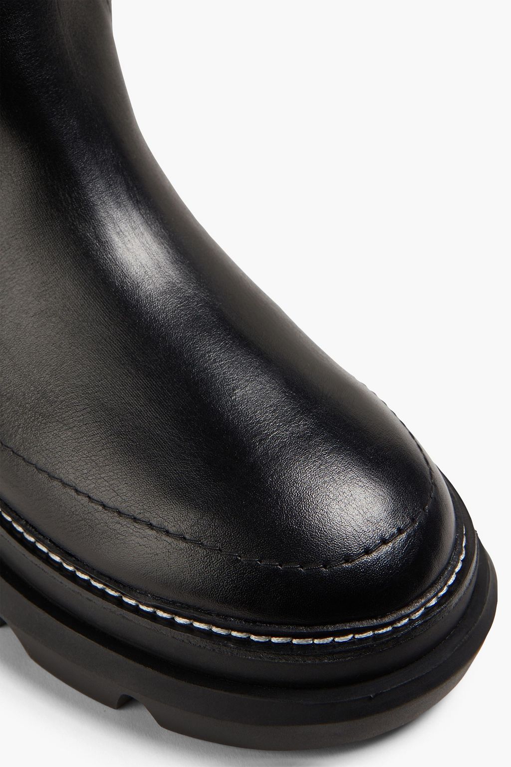 TORY BURCH Quilted shell and leather knee boots