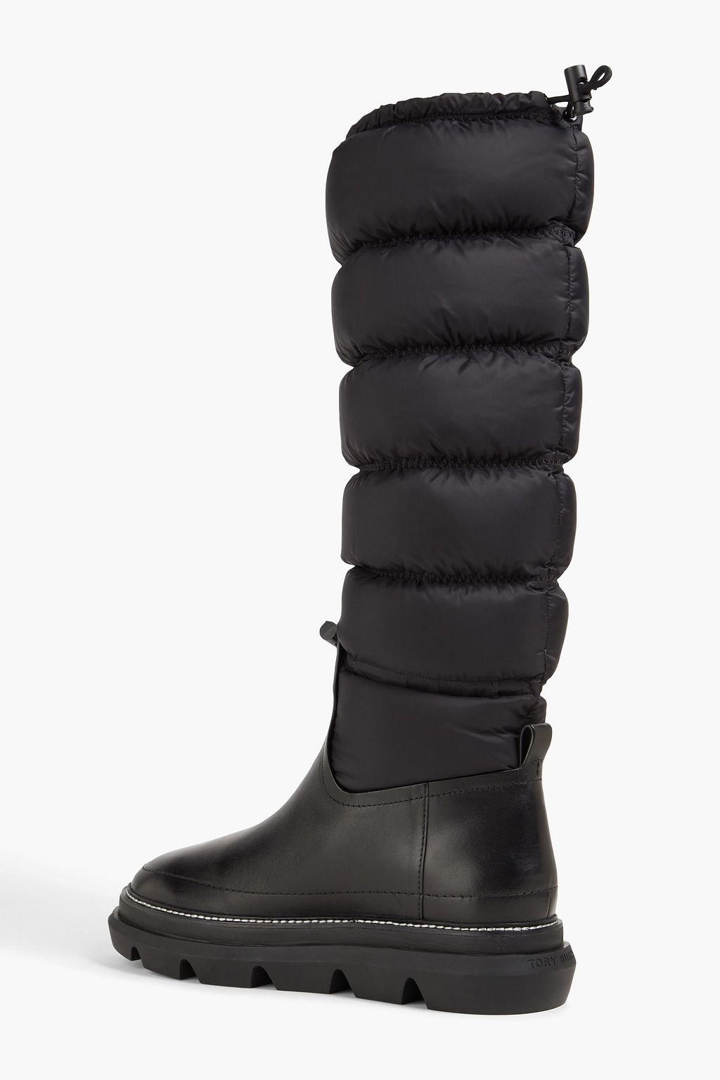 TORY BURCH Quilted shell and leather knee boots