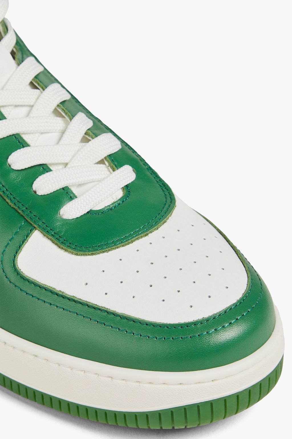 SANDRO Perforated leather high-top sneakers