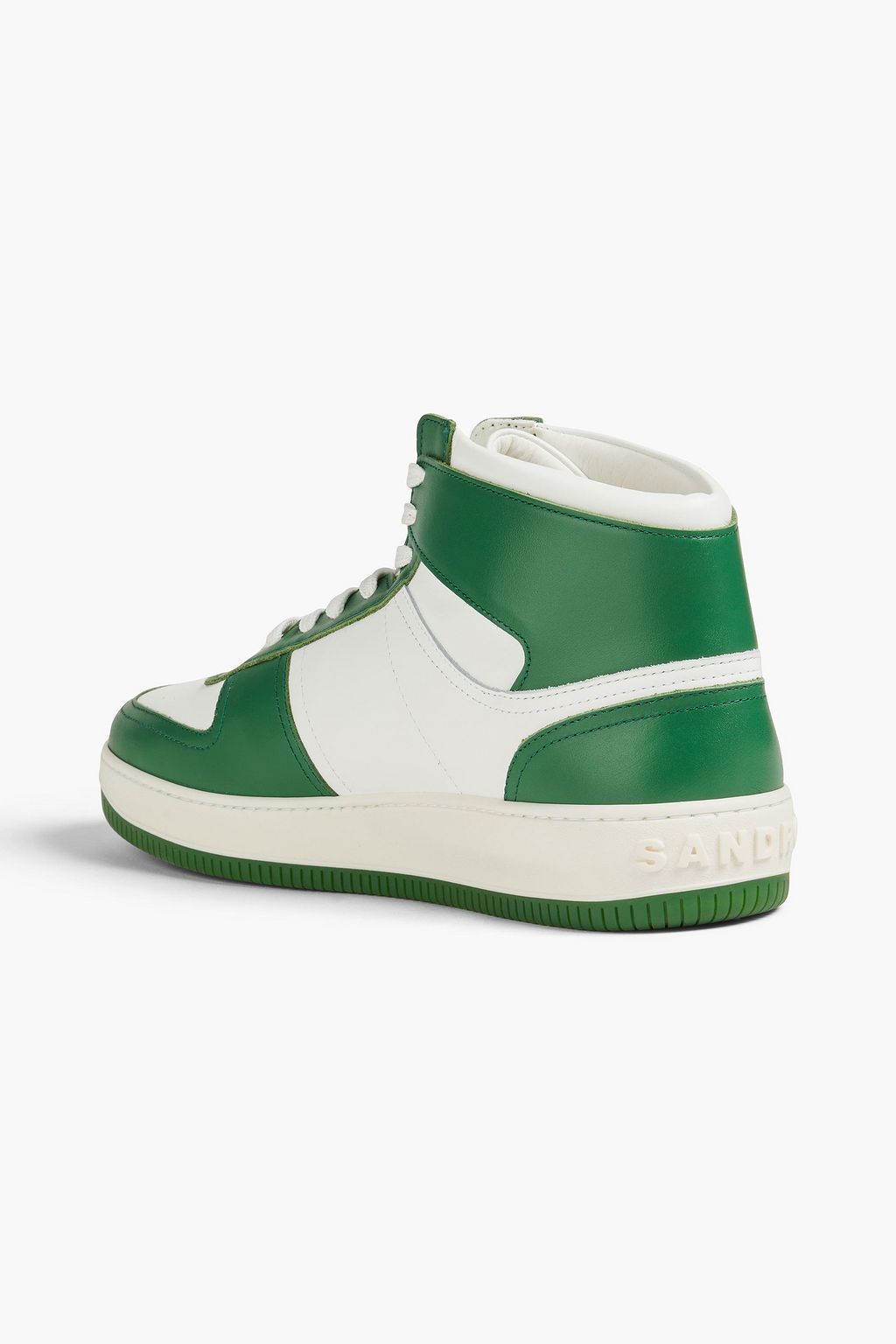 SANDRO Perforated leather high-top sneakers