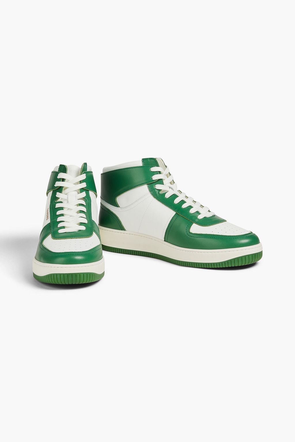 SANDRO Perforated leather high-top sneakers