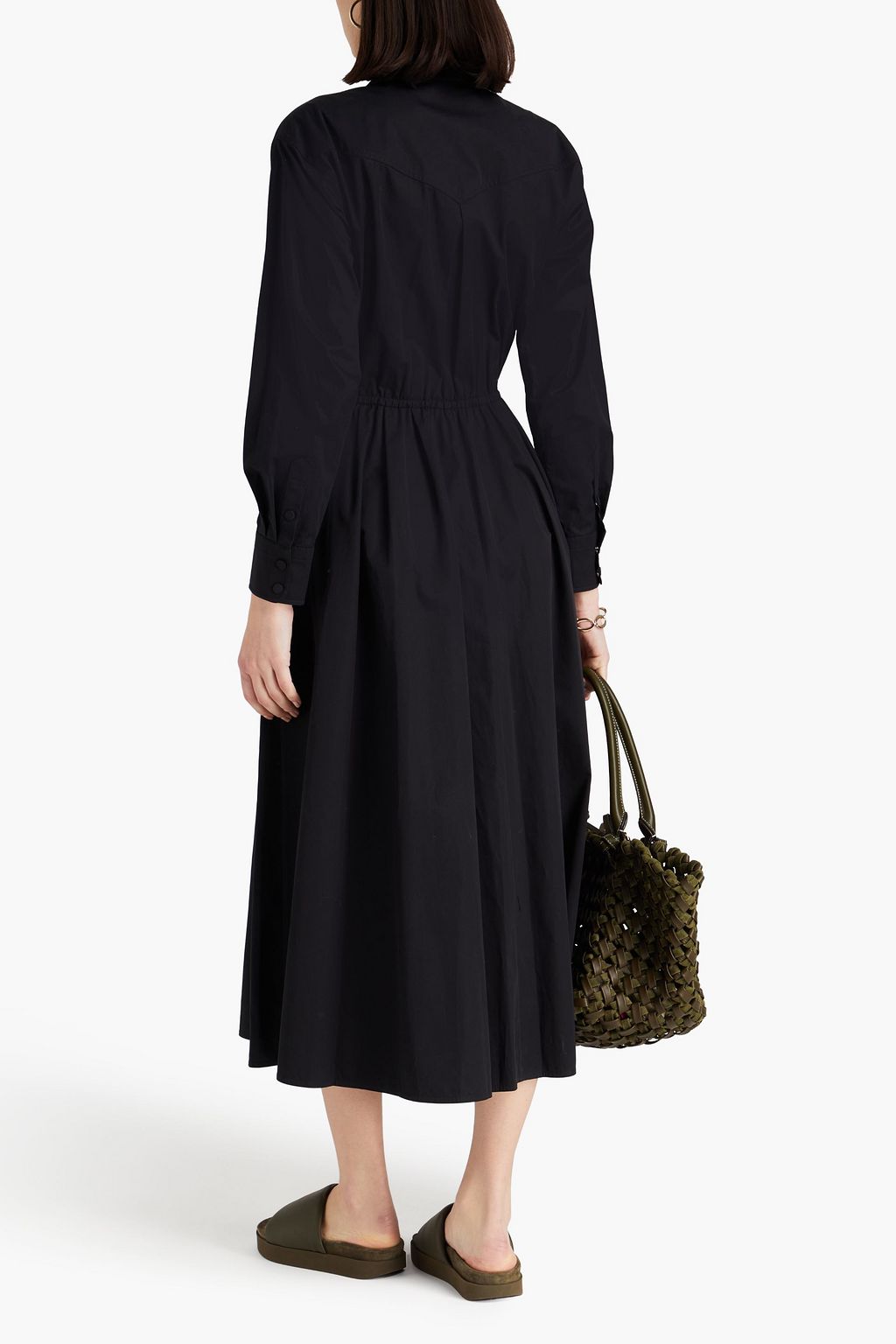TORY BURCH 코튼 포플린 미디 셔츠 드레스