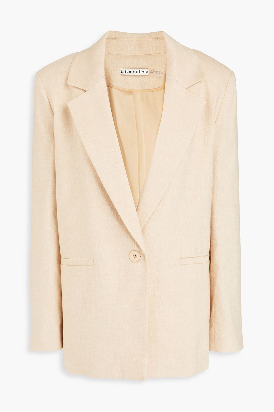 Alice And Olivia Denny Woven Blazer In Beige