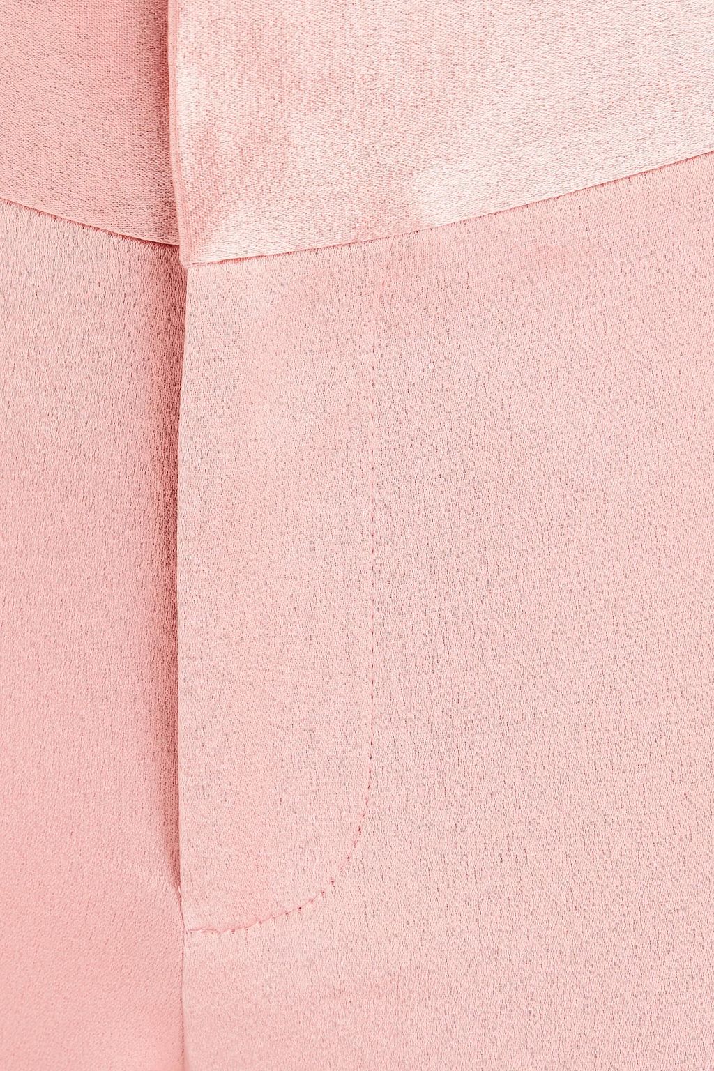 ALICE + OLIVIA بنطال «جي سي» بأرجل واسعة مصنوع من ساتان كريب