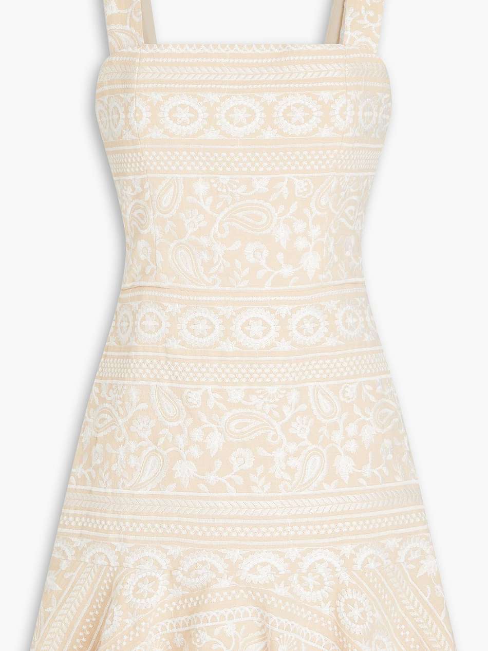 embroidered cotton mini dress