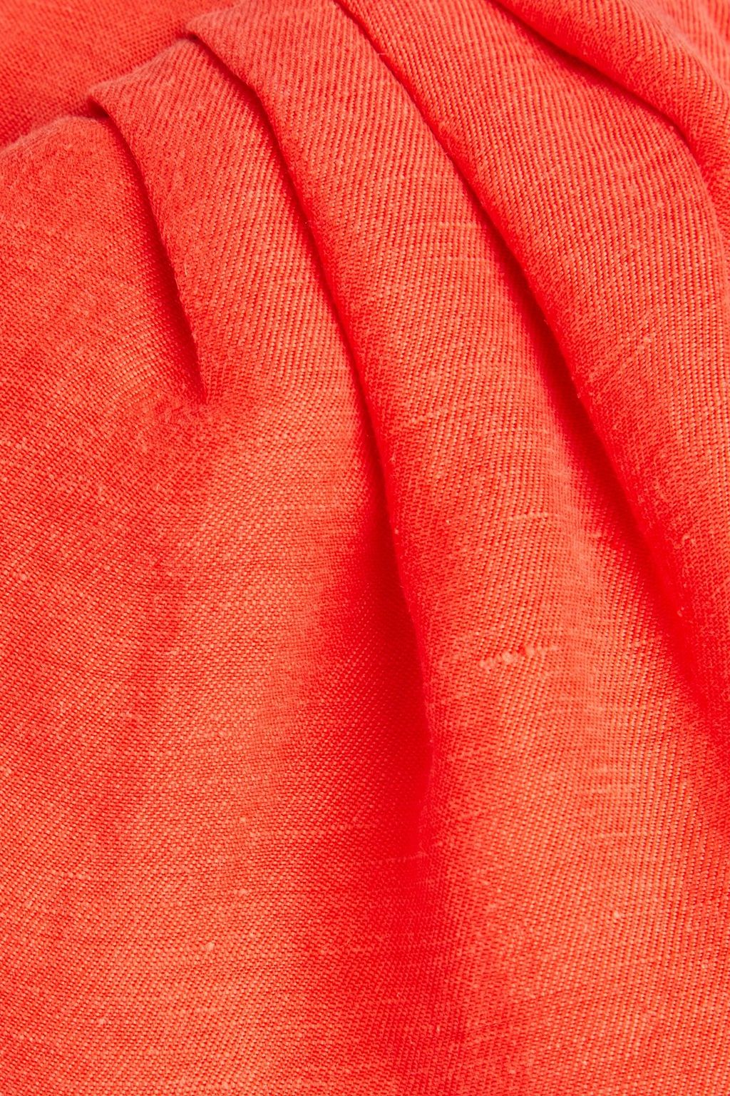ALICE + OLIVIA بلوزة قصيرة مصنوعة من الكتان ومزيج الكوبرو ومزينة بربطة