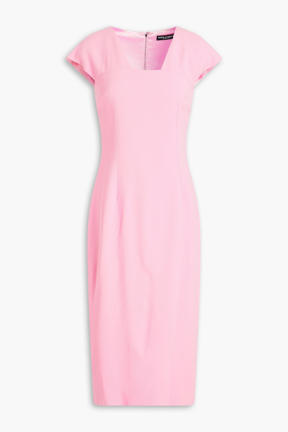 Dolce & Gabbana Crepe Midi Dress In Baby Pink