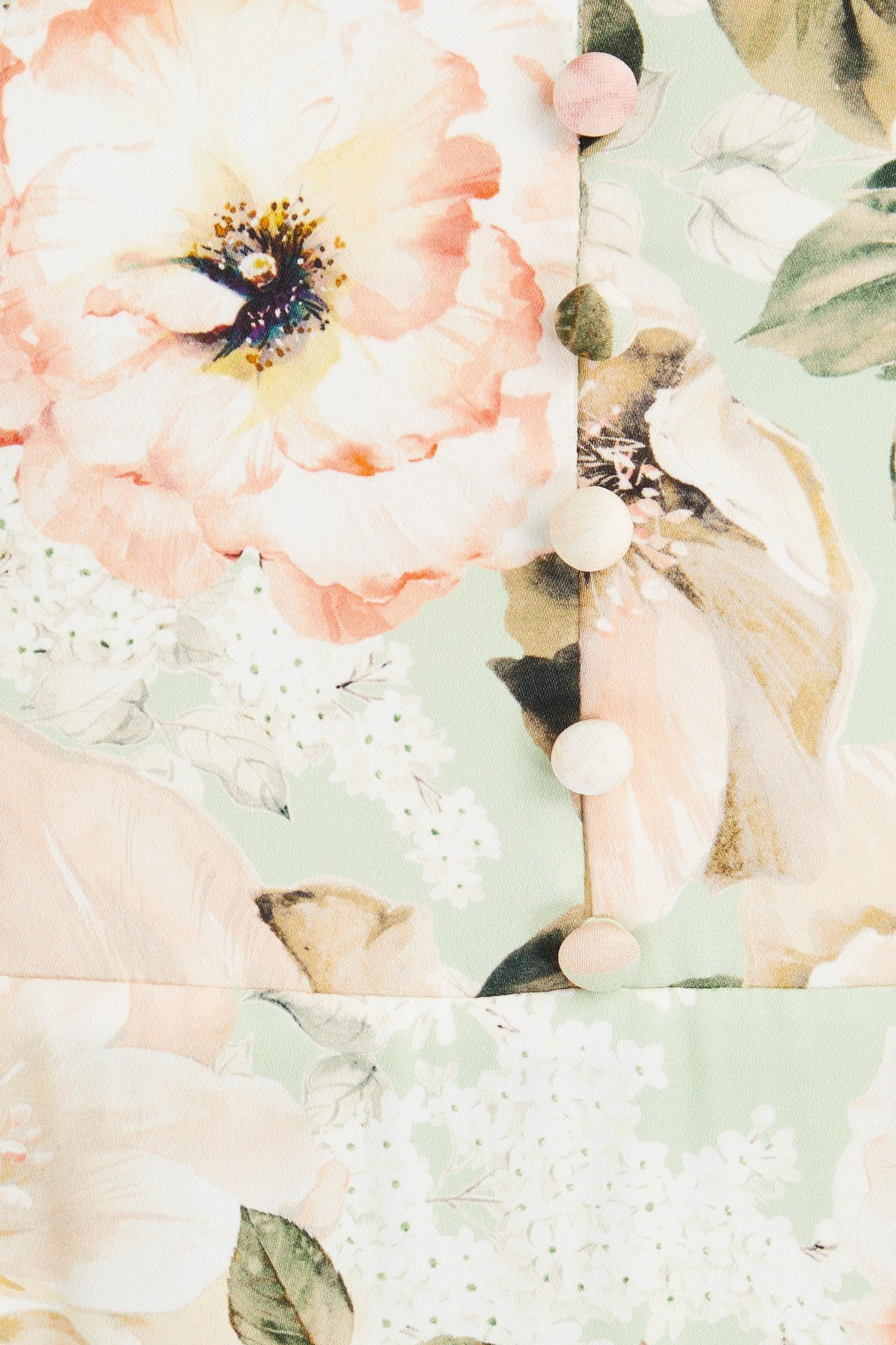 alice + olivia Cutout floral-print satin midi dress thumbnail