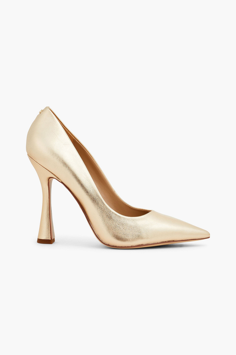 Shop Sam Edelman Antonia Metallic Leather Pumps In Gold