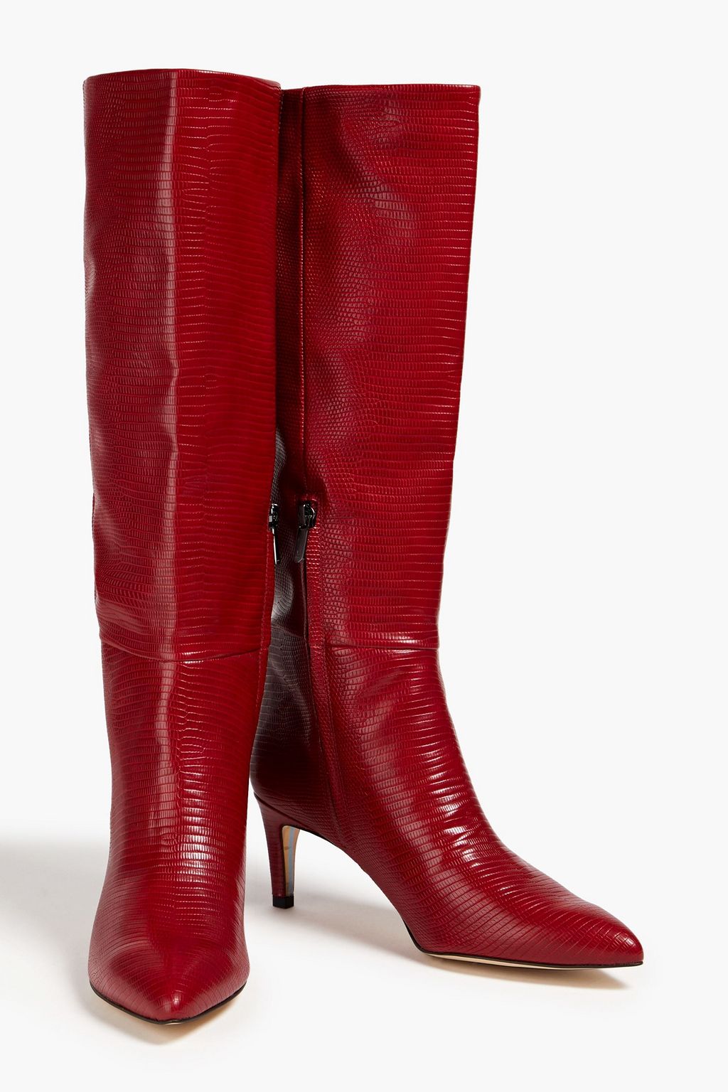 SAM EDELMAN Uma faux lizard-effect leather knee boots