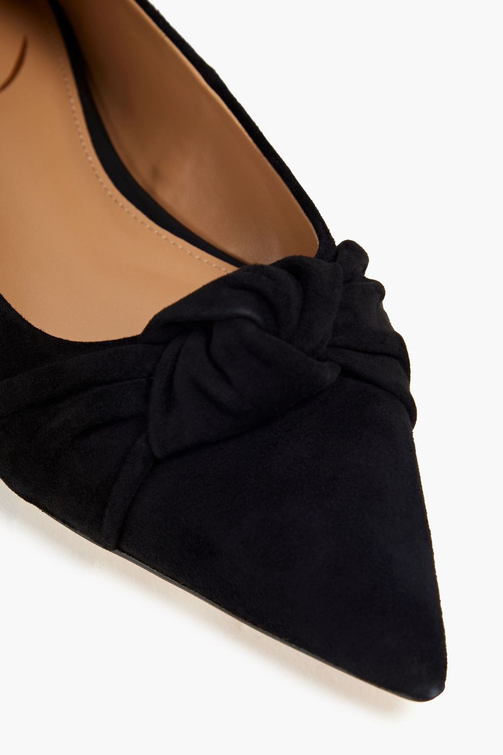 SAM EDELMAN Wheaton knotted suede pointed-toe flats | THE OUTNET