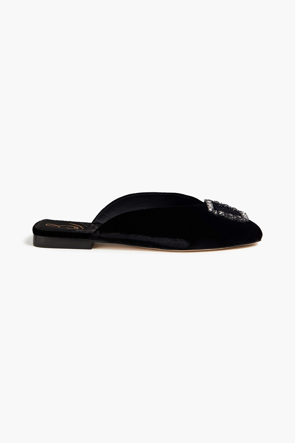 Lavina crystal-embellished velvet slippers