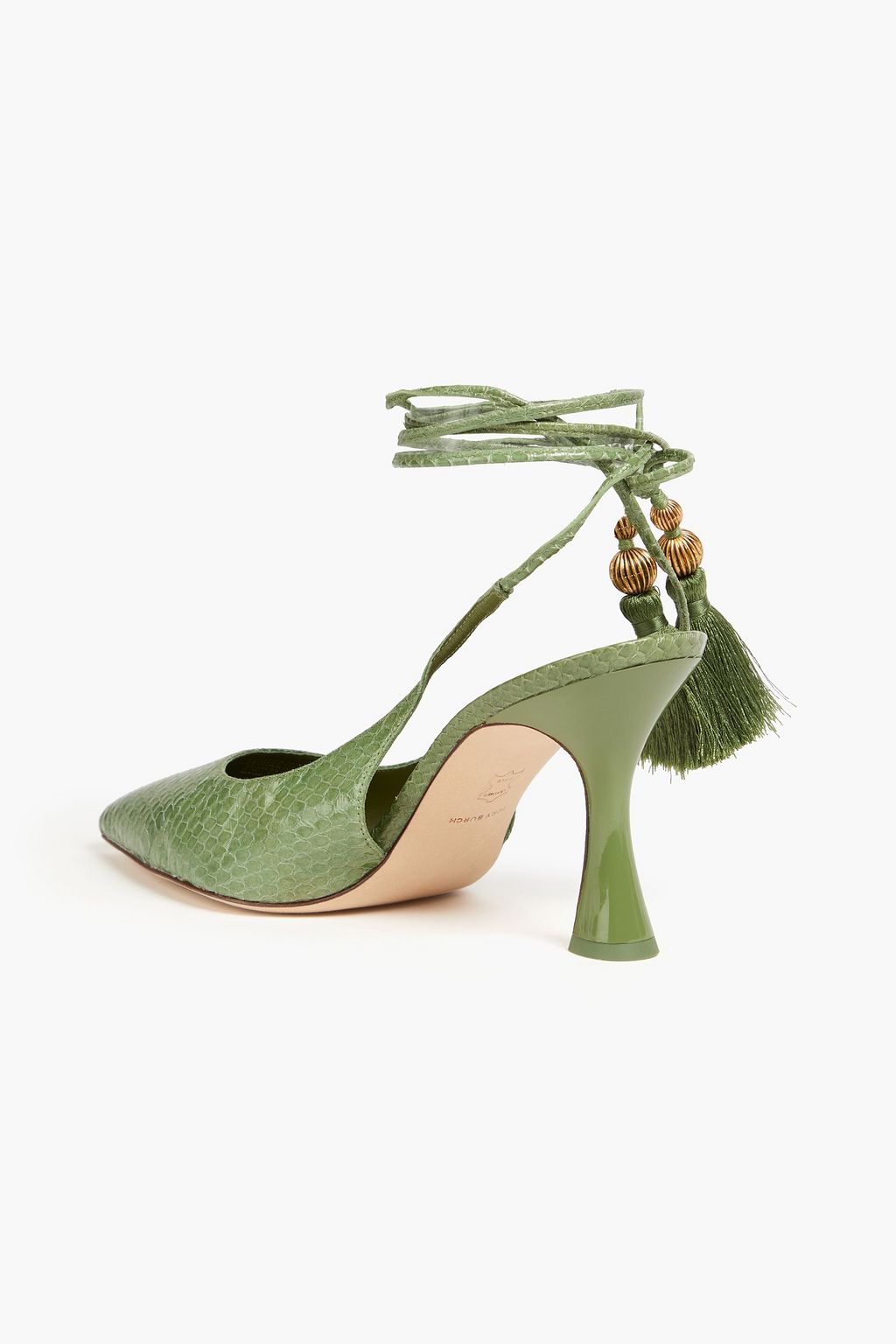 TORY BURCH Tasseled snakeskin pumps